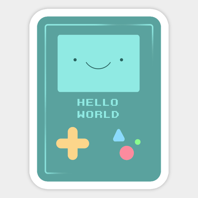 Cute Adventure Time Bmo Hello World Programmer Programming Female Sticker by yellowpomelo